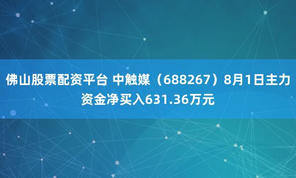 佛山股票配资平台 中触媒（688267）8月1日主力资金净买入631.36万元