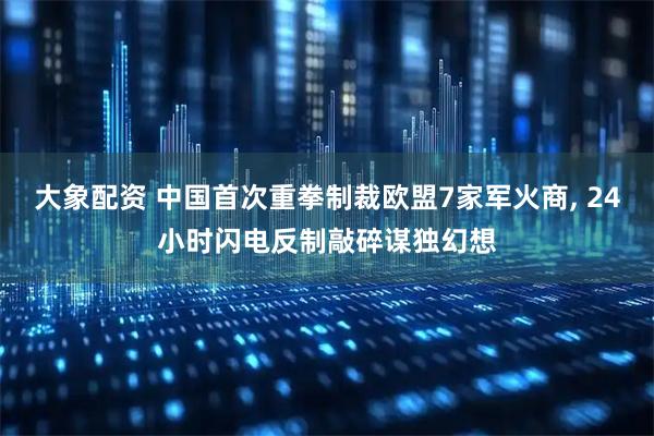 大象配资 中国首次重拳制裁欧盟7家军火商, 24小时闪电反制敲碎谋独幻想